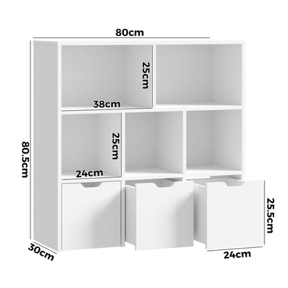 Kids Storage Organiser Cabinet With Removable Box White