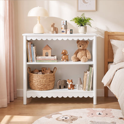 Kids Storage Bookshelf 2 Tier White