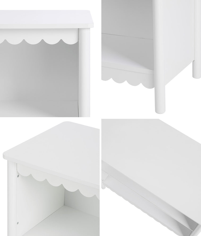 Kids Storage Bookshelf 2 Tier White