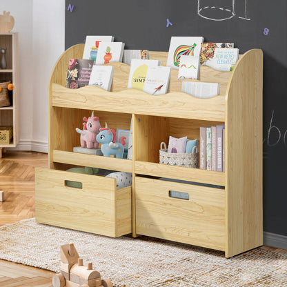 Kids Bookshelf Toy Storage Box Organiser Display Shelf White