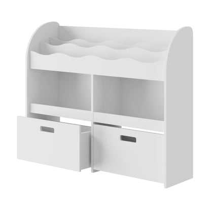 Kids Bookshelf Toy Storage Box Organiser Display Shelf Natural