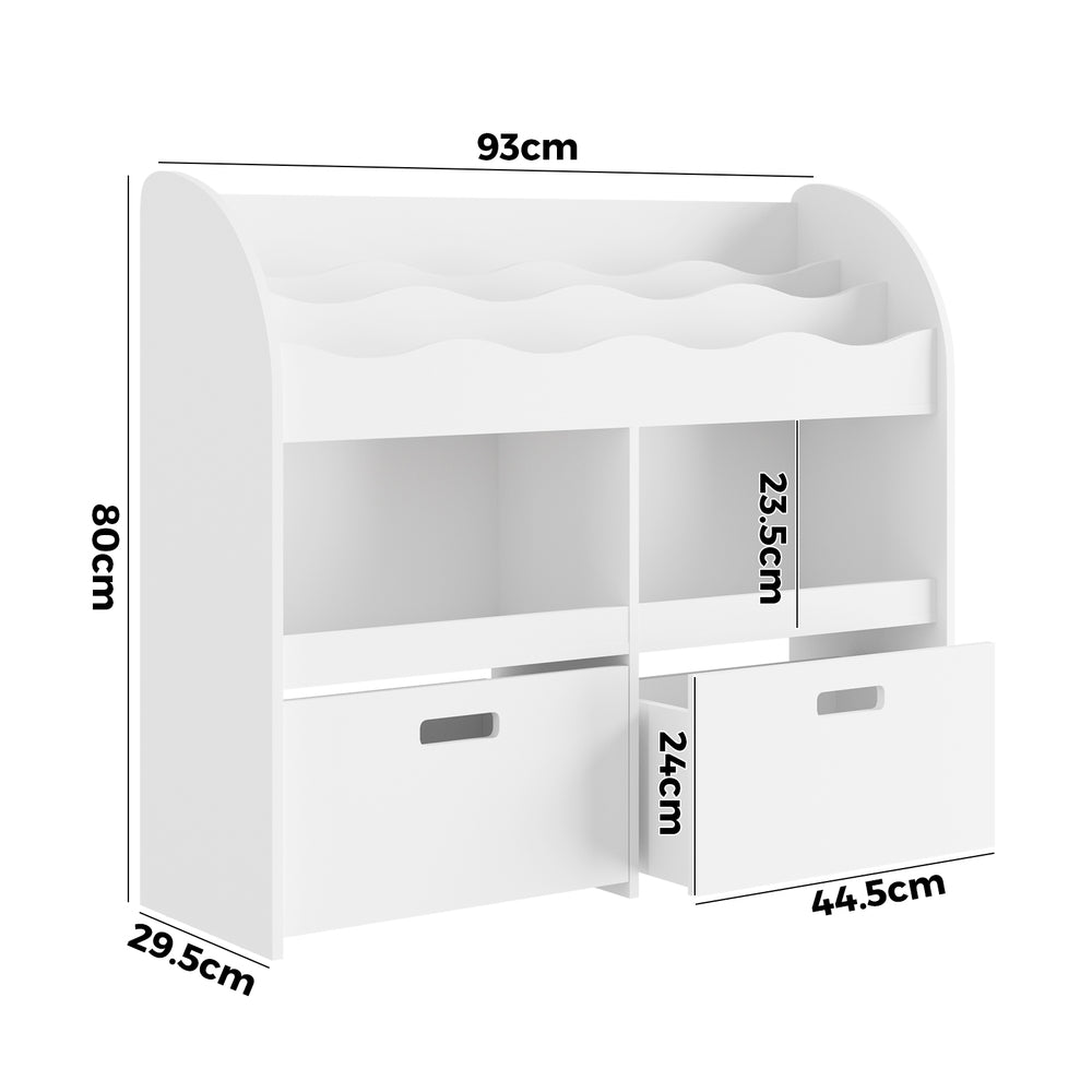 Kids Bookshelf Toy Storage Box Organiser Display Shelf Natural