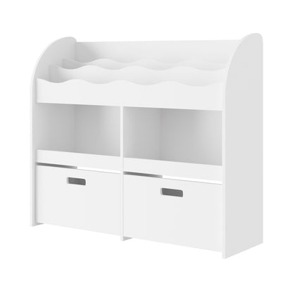 Kids Bookshelf Toy Storage Box Organiser Display Shelf Natural