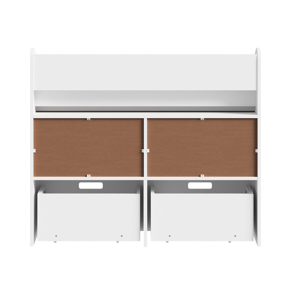 Kids Bookshelf Toy Storage Box Organiser Display Shelf White