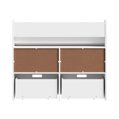 Kids Bookshelf Toy Storage Box Organiser Display Shelf White
