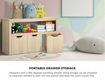 Kids Toy Storage Cabinet With Storage Box Natural