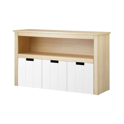 Wooden Kids Toy Storage Cabinet Displayshelf 3 Portable Box