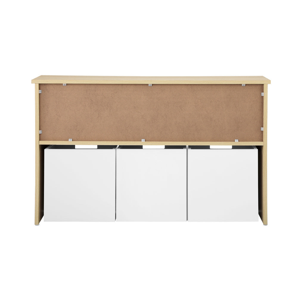 Wooden Kids Toy Storage Cabinet Displayshelf 3 Portable Box