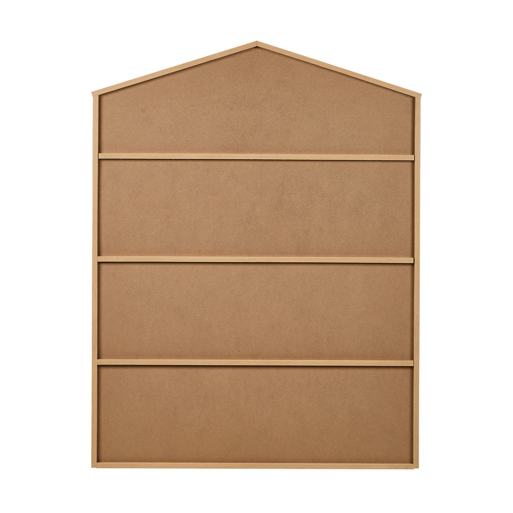 Kids Bookshelf House Bookcase Display Rack 4 Tier Natural 92x75x24cm