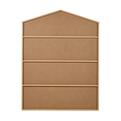 Kids Bookshelf House Bookcase Display Rack 4 Tier Natural 92x75x24cm