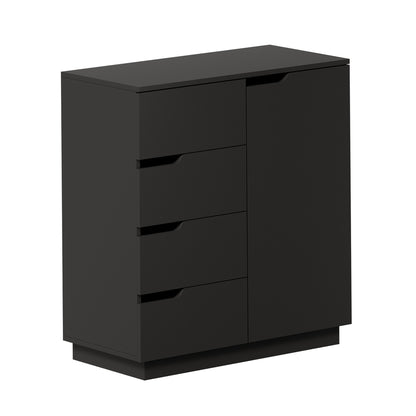 Black Buffet Cabinet 4 Drawers Storage | HomeAndLiving