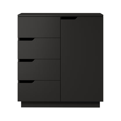 Black Buffet Cabinet 4 Drawers Storage | HomeAndLiving