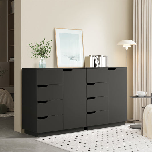 Black Buffet Cabinet 4 Drawers Storage | HomeAndLiving - 3