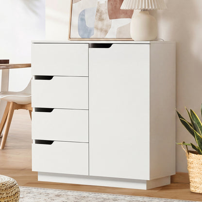 Buffet Storage Cabinet 4 Drawers White | HomeAndLiving