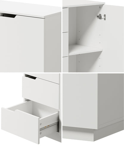 Buffet Storage Cabinet 4 Drawers White | HomeAndLiving