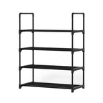 Shoe Rack Cabinet Stackable 4-tier 12 Pairs Black
