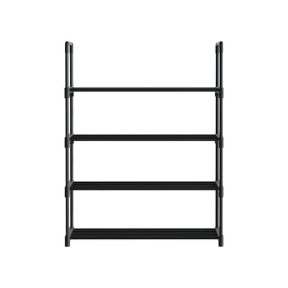 Shoe Rack Cabinet Stackable 4-tier 12 Pairs Black