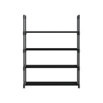 Shoe Rack Cabinet Stackable 4-tier 12 Pairs Black