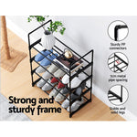 Shoe Rack Cabinet Stackable 4-tier 12 Pairs Black