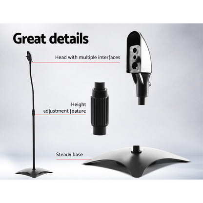 Speaker Stand 75-112Cm Adjustable Height Surround Sound Studio Home 2Pcs