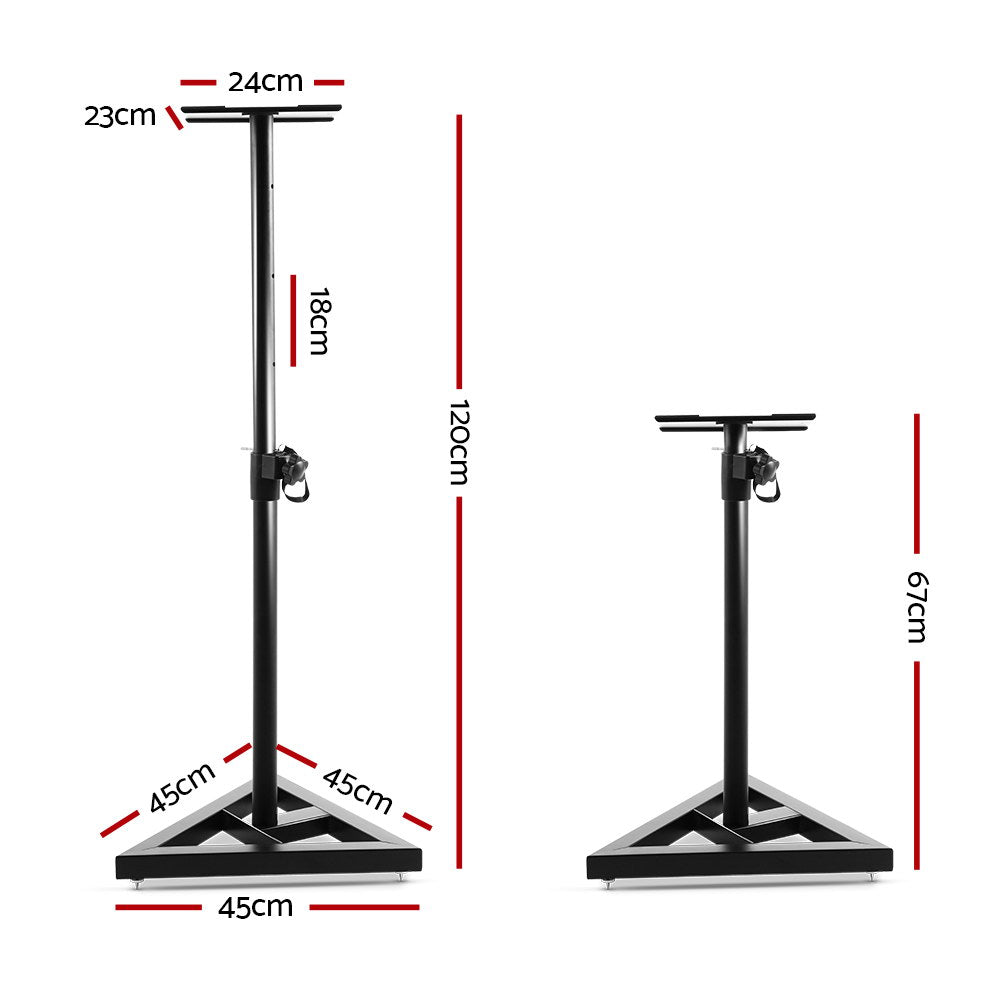 Speaker Stand 67-120Cm Adjustable Height Surround Sound Studio Home 2Pcs