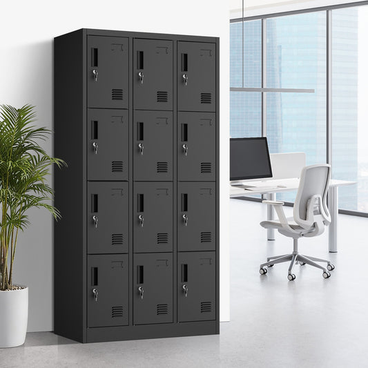 12 Door Steel Locker Cabinet Office Gym | HomeAndLiving