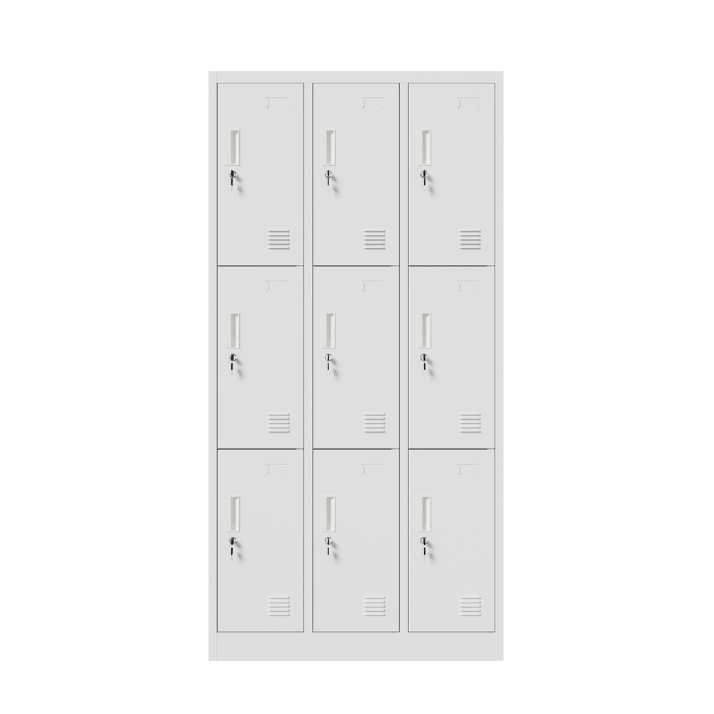 9 Door Steel Locker Cabinet Office Gym School | HomeAndLivin - 9