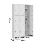 9 Door Steel Locker Cabinet Office Gym School | HomeAndLivin