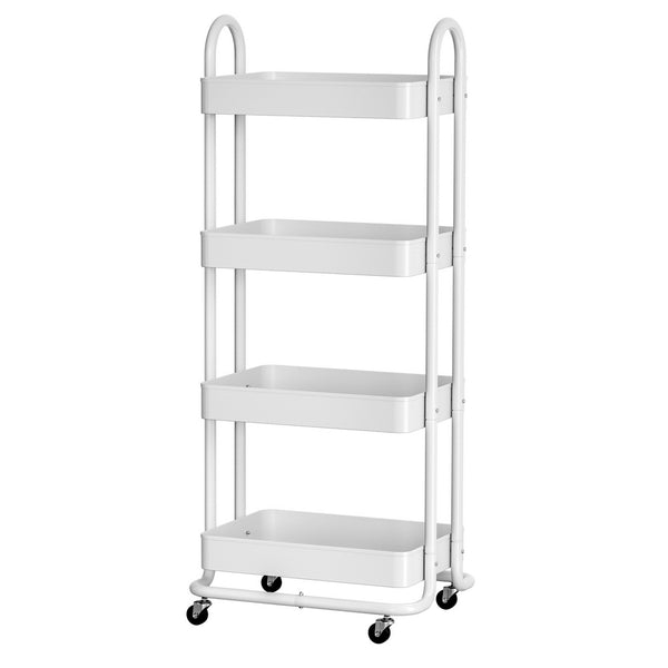  Storage Trolley Kitchen Cart 4 Tiers Black