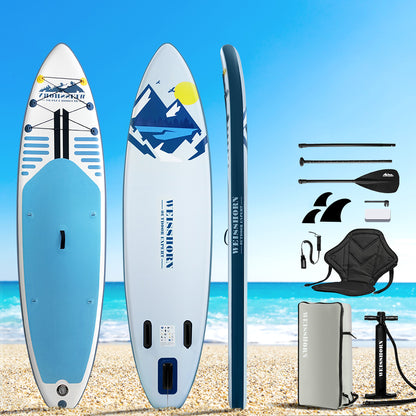 Stand Up Paddle Board 10.6Ft Inflatable Sup Surfboard Paddleboard Kayak Surf Blue