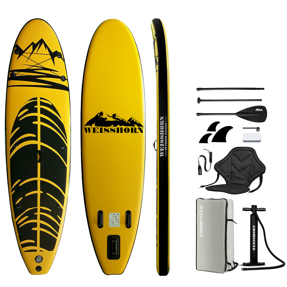 Stand Up Paddle Board 10.6Ft Inflatable Sup Surfboard Paddleboard Kayak Yellow