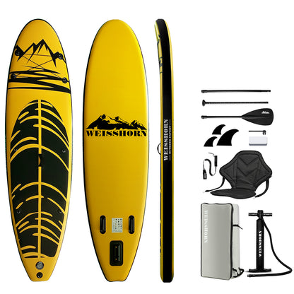 Stand Up Paddle Board 10.6Ft Inflatable Sup Surfboard Paddleboard Kayak Yellow