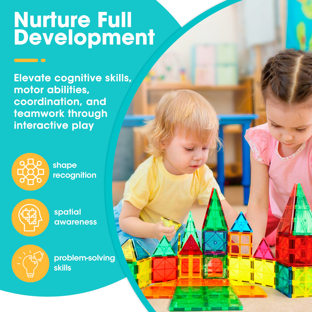 Kids Magnetic Tiles Blocks Building Educational Toys 100PCS