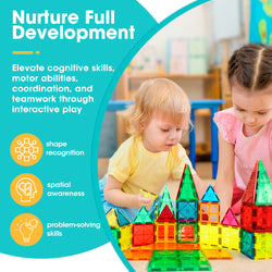 Kids Magnetic Tiles Blocks Building Educational Toys 120PCS