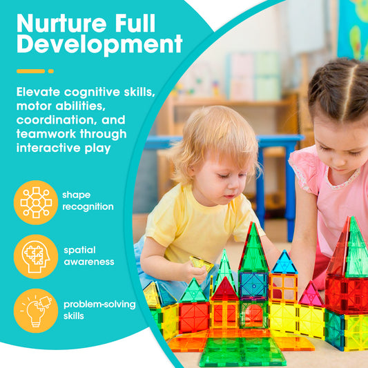 Kids Magnetic Tiles Blocks Building Educational Toys 60PCS