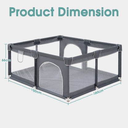 Kids Playpen Baby Safety Gate 2 Door 150x180cm