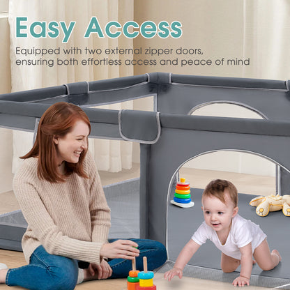 Kids Playpen Baby Safety Gate 2 Door 150x180cm