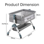 Baby Cot Crib Bed Portable Bassinet Bedside Sleeper Adjustable