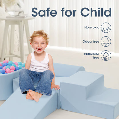 Kids Climb Crawl Foam Play Set 5PC Blue