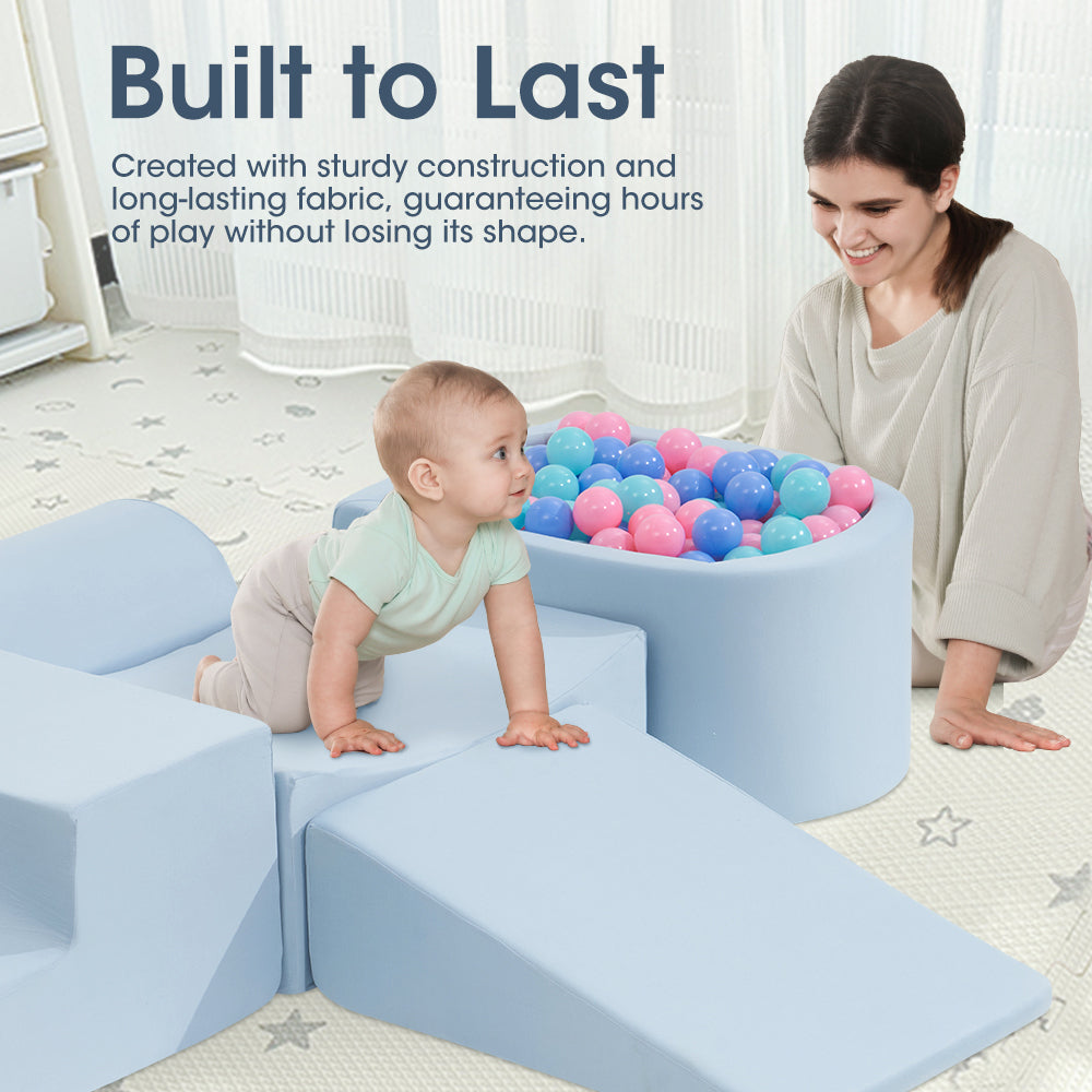 Kids Climb Crawl Foam Play Set 5PC Blue