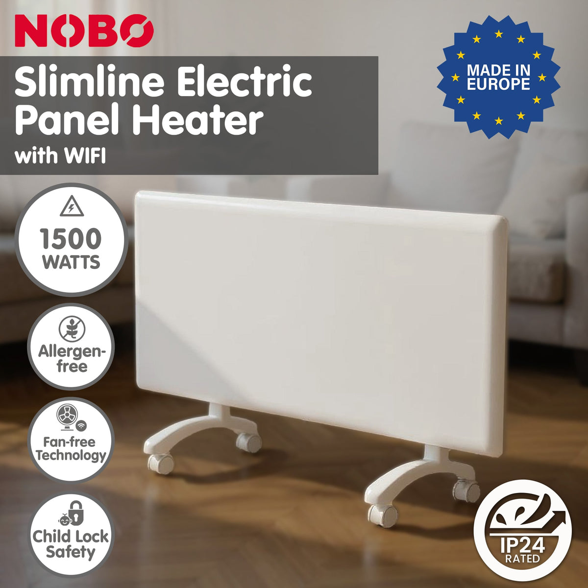 Electric Panel Heater Wi-Fi 102.5x5.5x40cm