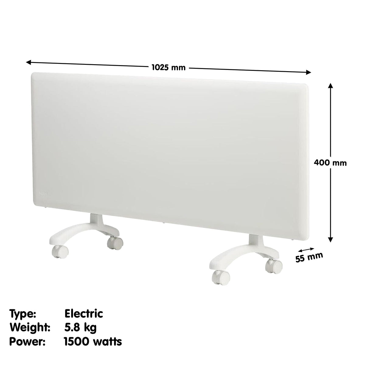 Electric Panel Heater Wi-Fi 102.5x5.5x40cm
