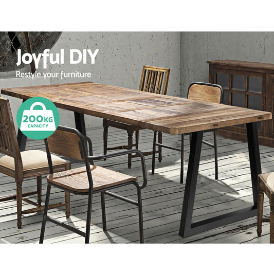 Metal Table Legs Diy Trapezoid 45X65Cm Set Of 2