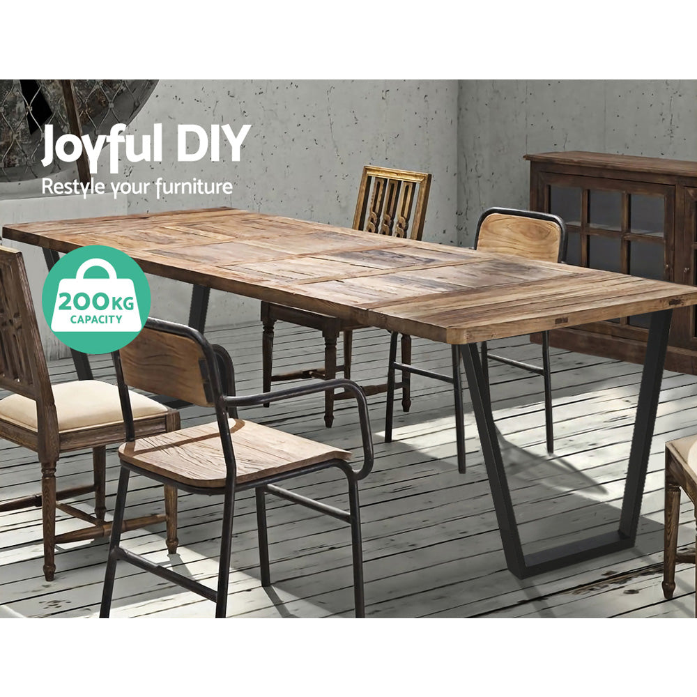 2x Coffee Dining Table Legs 71x65/40CM Industrial Vintage Bench Metal Trapezoid