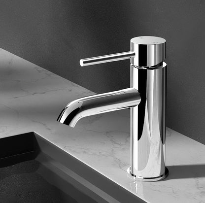 Basin Mixer Tap Round Brass Bathroom Faucet - Chrome