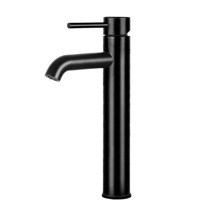 Basin Mixer Tap Tall Round Bathroom Faucet - Matte Black