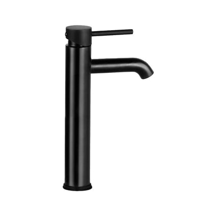 Basin Mixer Tap Tall Round Bathroom Faucet - Matte Black