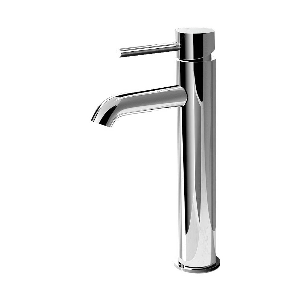 Basin Mixer Tap Tall Round Bathroom Faucet - Chrome