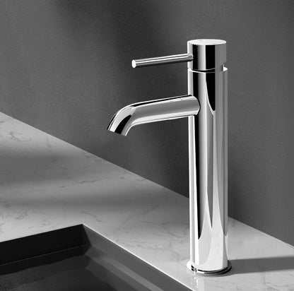 Basin Mixer Tap Tall Round Bathroom Faucet - Chrome