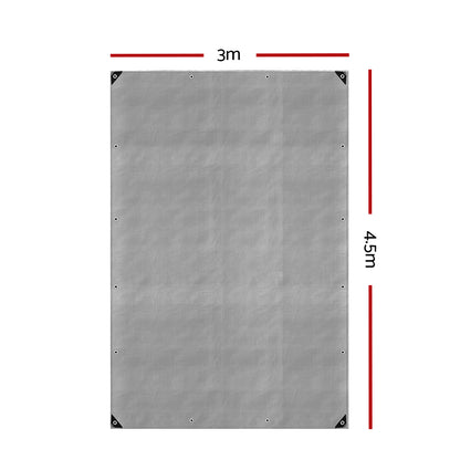 Tarp Tarpaulin 3X4.5M Canvas Camping Heavy Duty Sun Cover